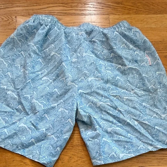 Blue Wave Pattern Men's Swim Shorts Size Large Mossman Australia Brand - Picture 5 of 8